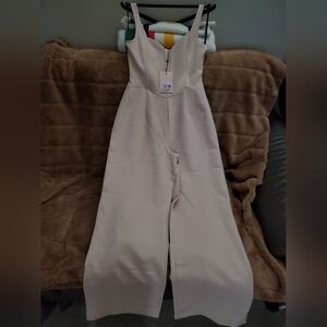 Missguided Blush Pink (Sweetheart Neckline, Wide Leg, Sleeveless) Jumpsuit